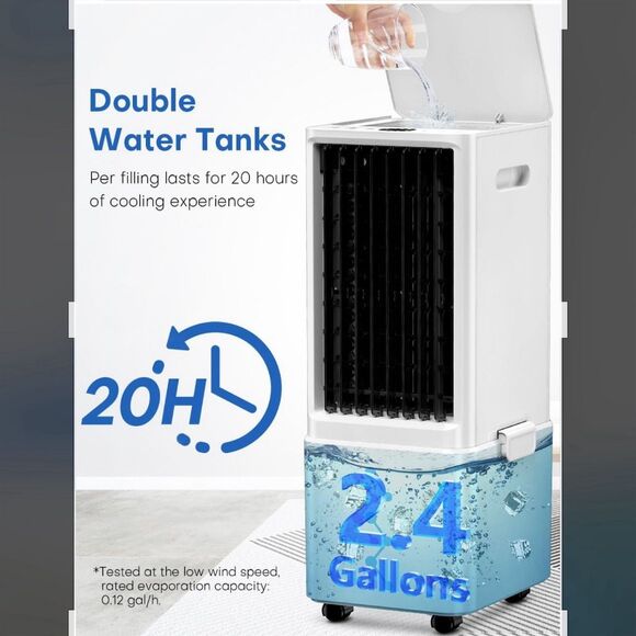 COOLECH 3-IN-1 Portable Evaporative Air Cooler with Remote Control - Picture 1 of 11
